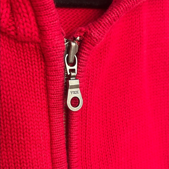 Cozy Red Women's Zip Up Knit Sweater - Picture 3 of 6
